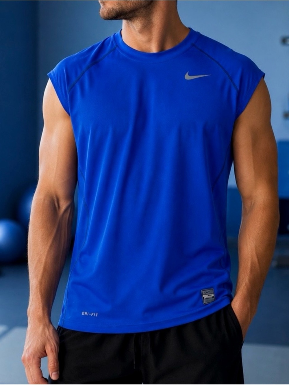 Nike Pro Combat Dri-FIT Sleeveless Tank in Navy Size XL